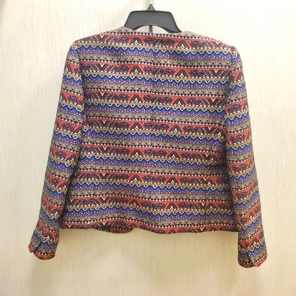 Y2K Jacquard Crop Blazer NWOT Size 8P - Picture 9 of 16